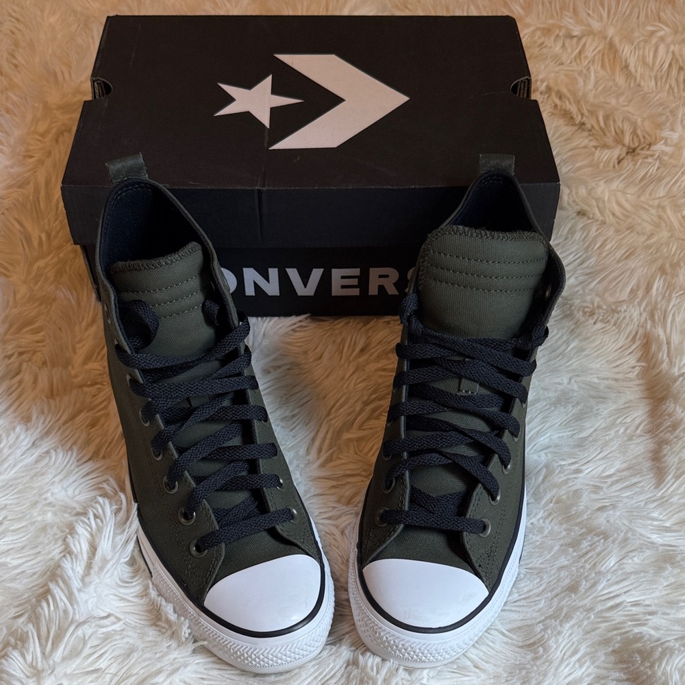 Unisex Converse Dark Green High-Top Sneakers